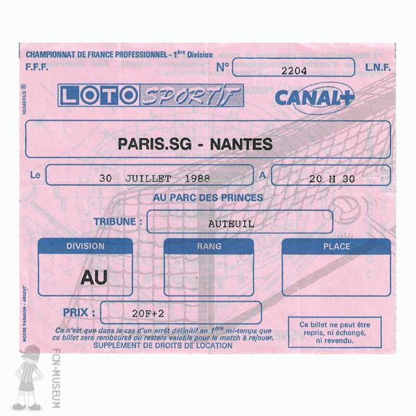 1988-89 04ème j Paris SG Nantes