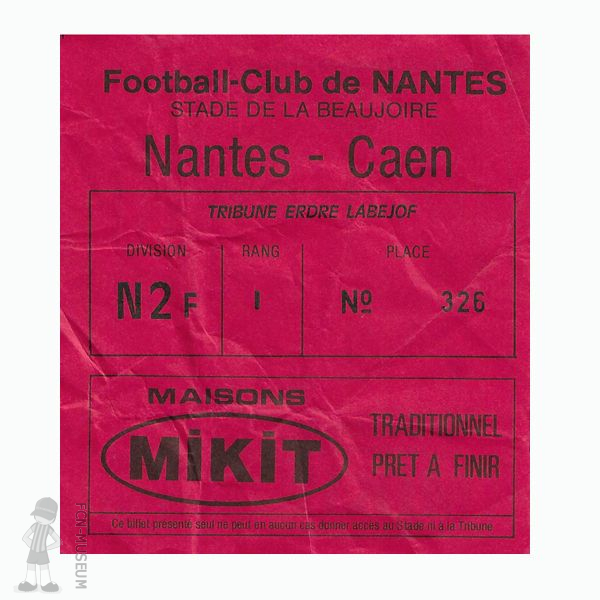 1988-89 20ème j Nantes Caen