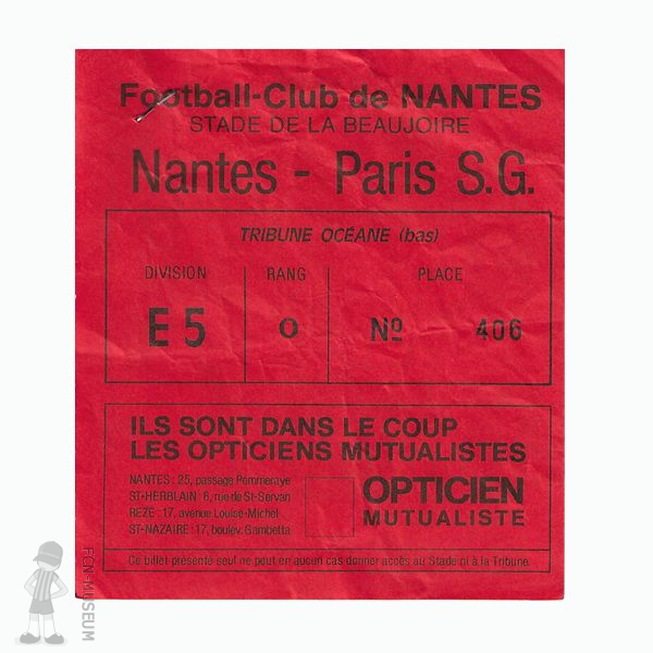 1988-89 22ème j Nantes Paris SG