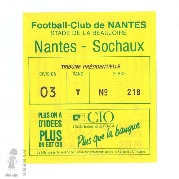 1988-89 28ème j Nantes Sochaux