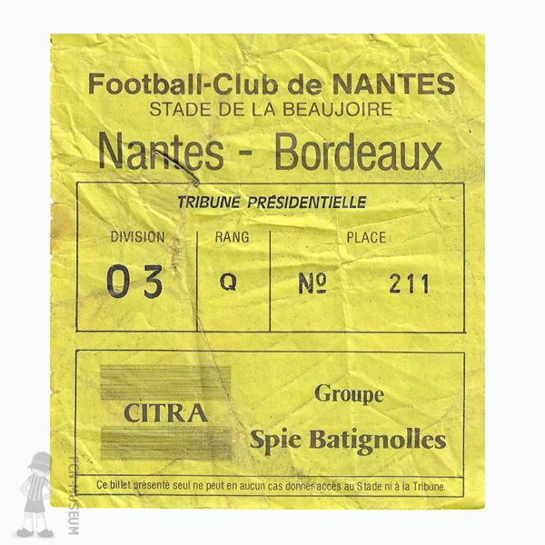1988-89 34ème j Nantes Bordeaux