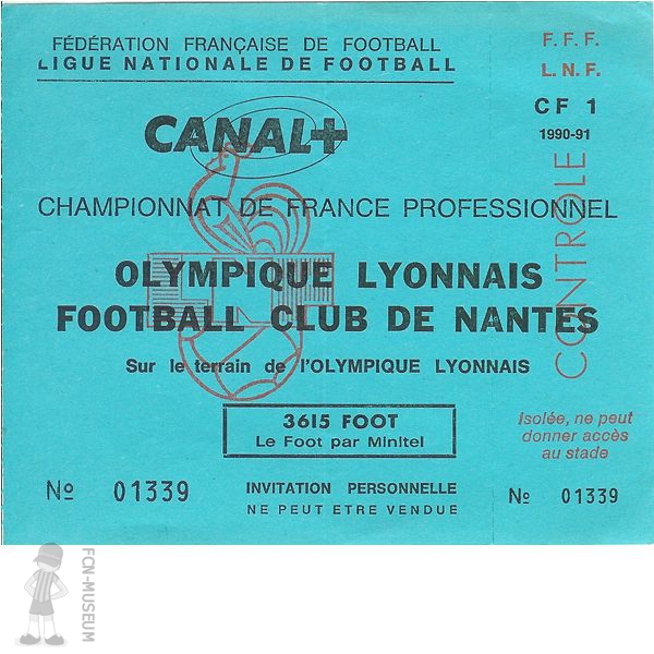1990-91 19ème j Lyon Nantes