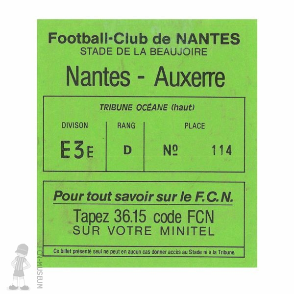 1991-92 11ème j Nantes Auxerre