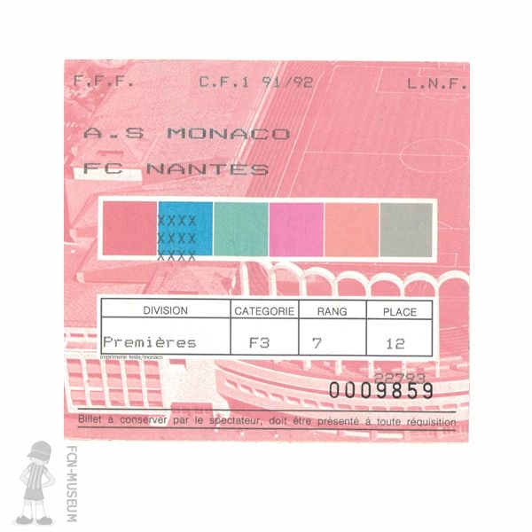 1991-92 17ème j Monaco Nantes