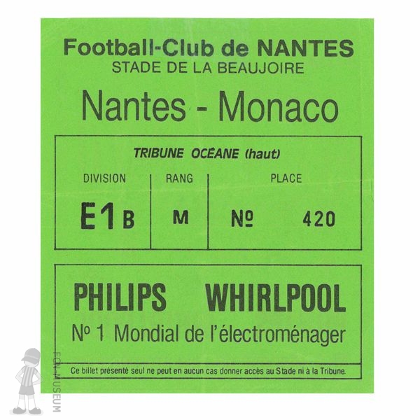 1991-92 35ème j Nantes Monaco