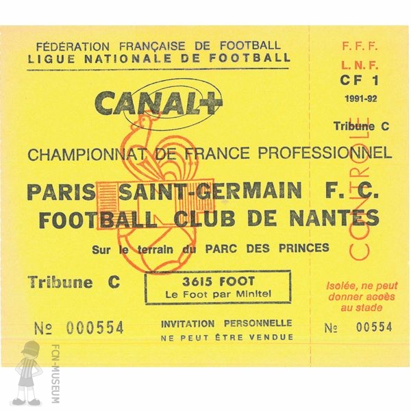 1991-92 38èmej ParisSG Nantes