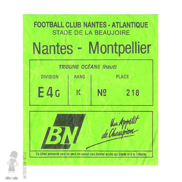 1992-93 12ème j Nantes Montpellier