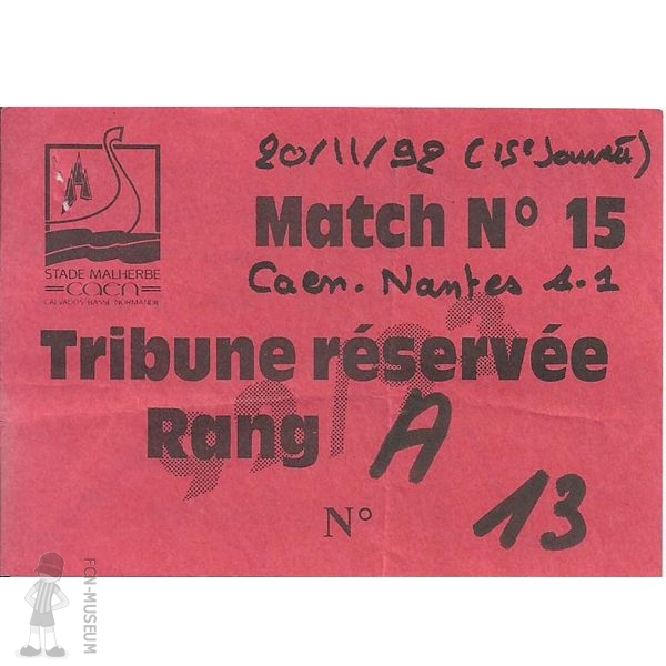 1992-93 15ème j Caen Nantes