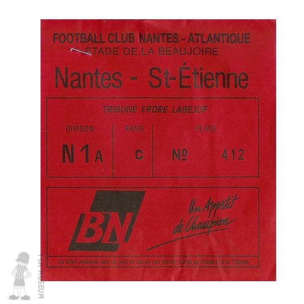 1992-93 31ème j Nantes St Etienne