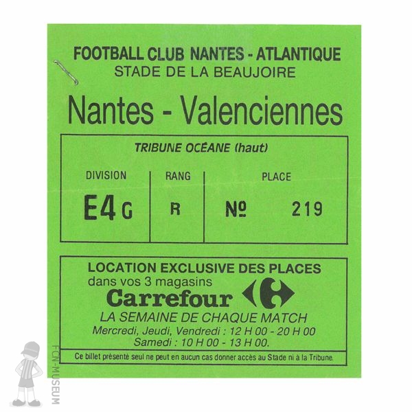 1992-93 35ème j Nantes Valenciennes
