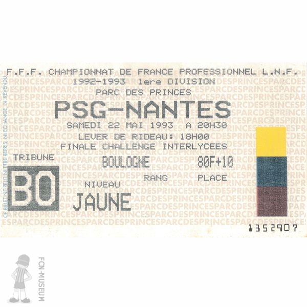 1992-93 36èmej ParisSG Nantes