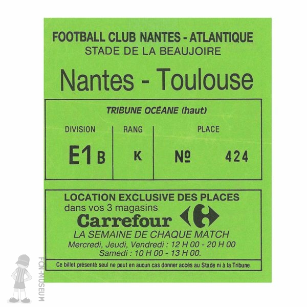 1992-93 37ème j Nantes Toulouse