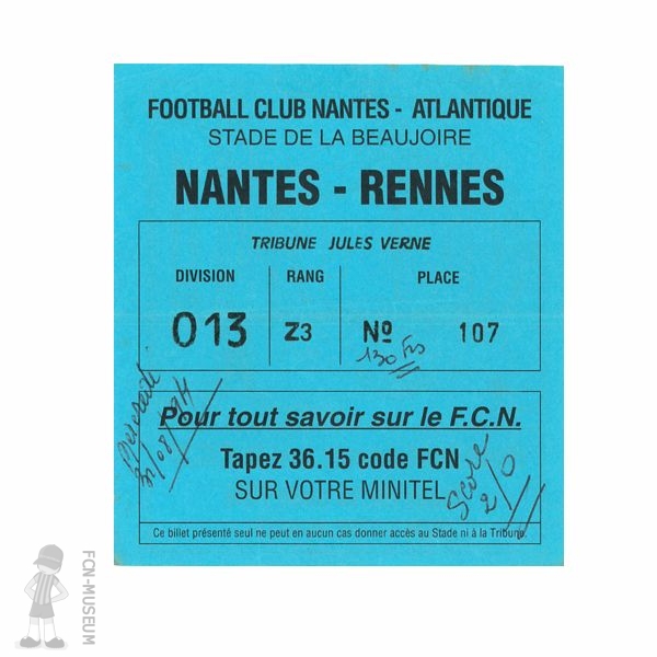 1994-95 07ème j Nantes Rennes