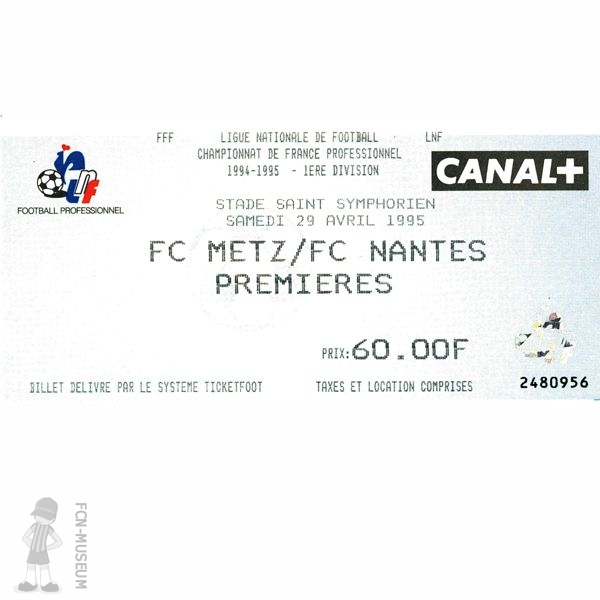 1994-95 34ème j Metz Nantes