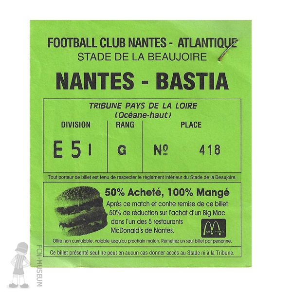 1995-96 26ème j Nantes Bastia