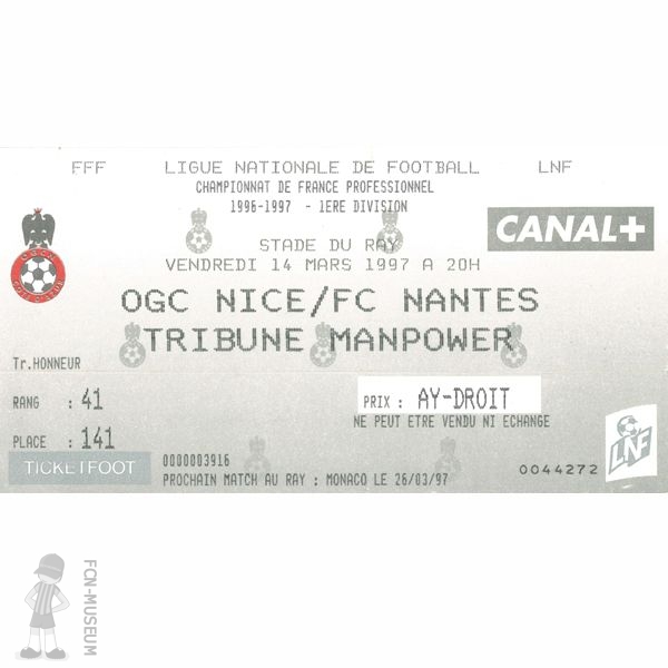 1996-97 29ème j Nice Nantes