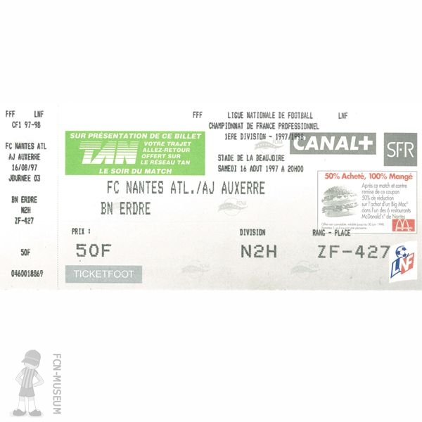 1997-98 03ème j Nantes Auxerre
