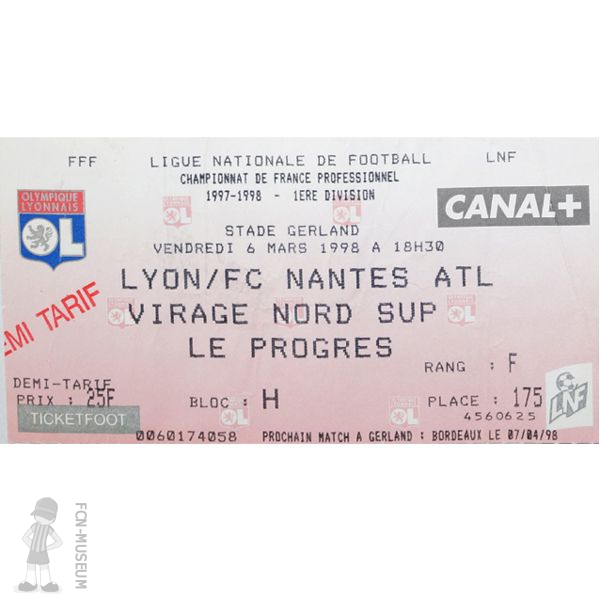 1997-98 28ème j Lyon Nantes