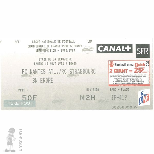 1998-99 02ème j Nantes Strasbourg
