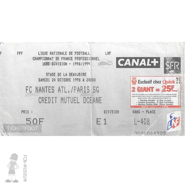 1998-99 10ème j Nantes Paris SG