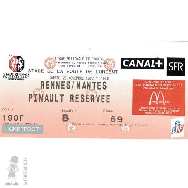1998-99 16ème j Rennes Nantes