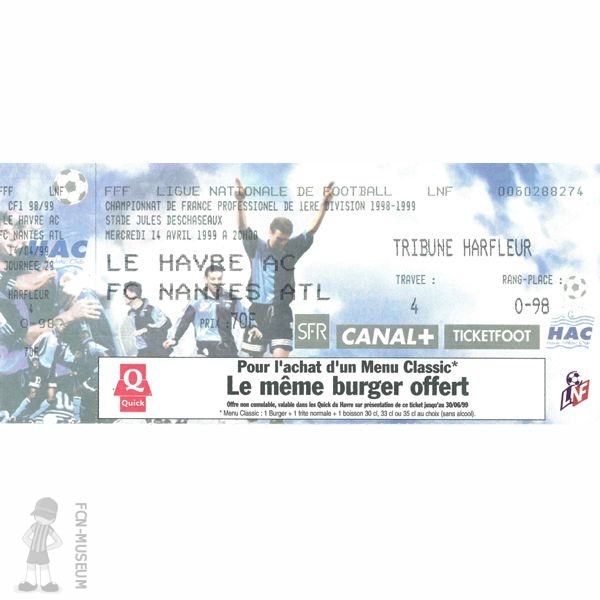 1998-99 29ème j Le Havre Nantes