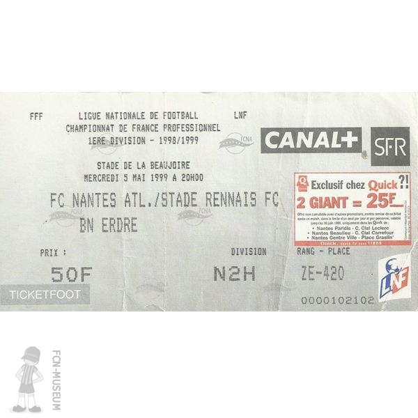 1998-99 32ème j Nantes Rennes