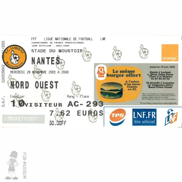 2001-02 16ème j Lorient Nantes