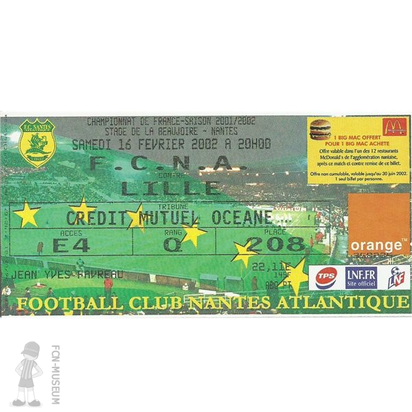 2001-02 26ème j Nantes Lille