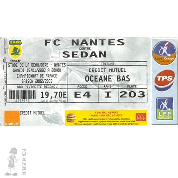 2002-03 23ème j Nantes Sedan