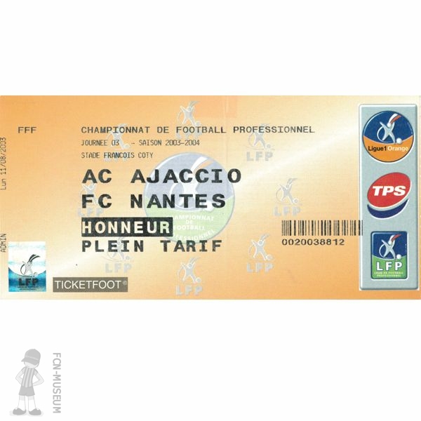 2003-04 03ème j Ajaccio Nantes