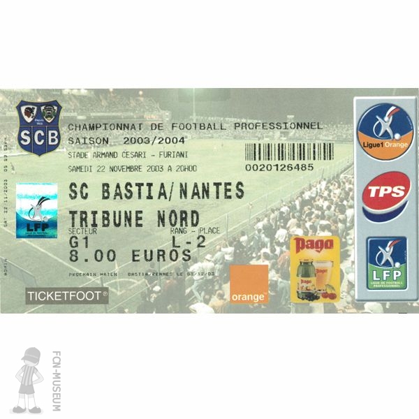 2003-04 14ème j Bastia Nantes