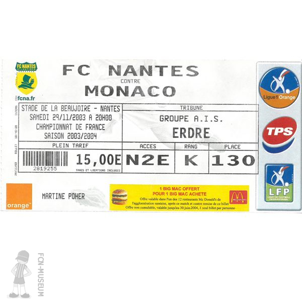2003-04 15ème j Nantes Monaco
