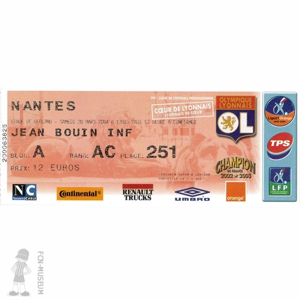 2003-04 29ème j Lyon Nantes
