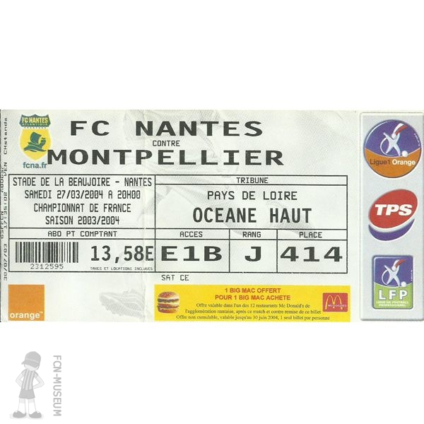 2003-04 30ème j Nantes Montpellier