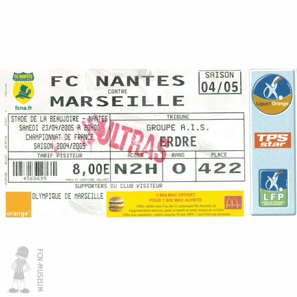 2004-05 34ème j Nantes Marseille