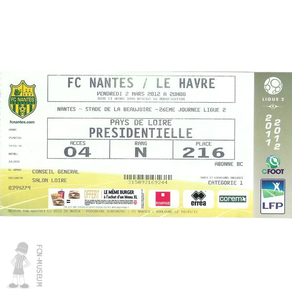 2011-12 26ème j Nantes Le Havre