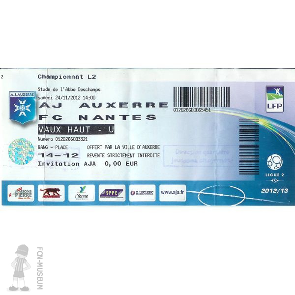 2012-13 15ème j Auxerre Nantes