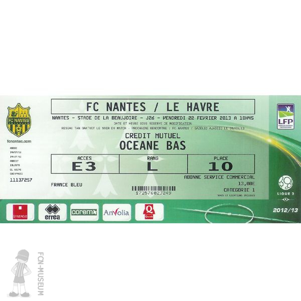 2012-13 26ème j Nantes Le Havre