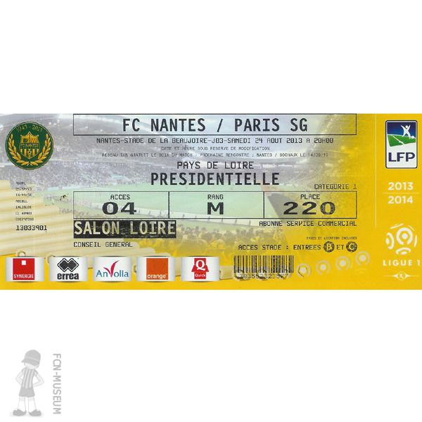 2013-14 03ème j FC Nantes Paris Saint Germain