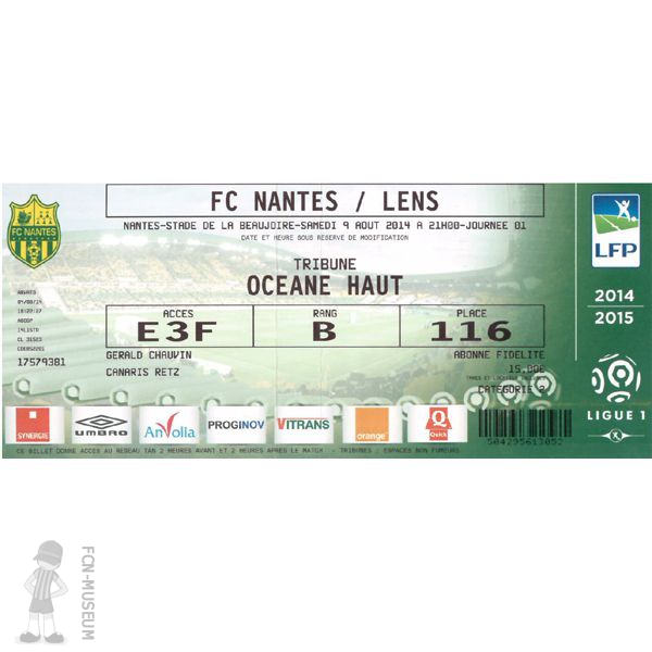 2014-15 01ère j Nantes Lens