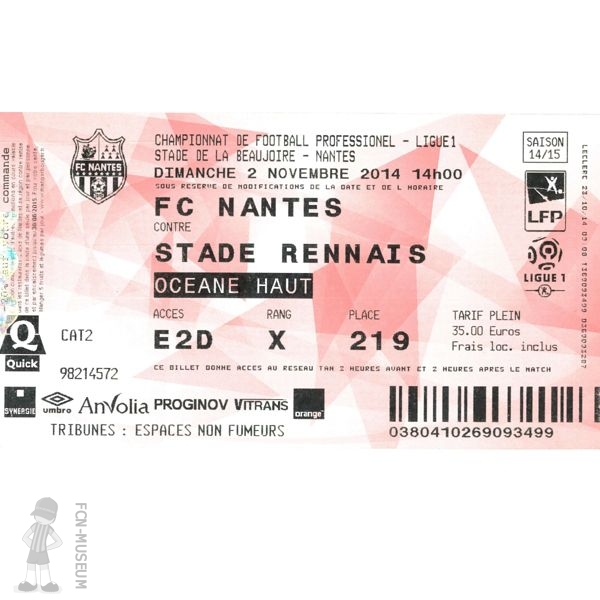 2014-15 12ème j Nantes Rennes