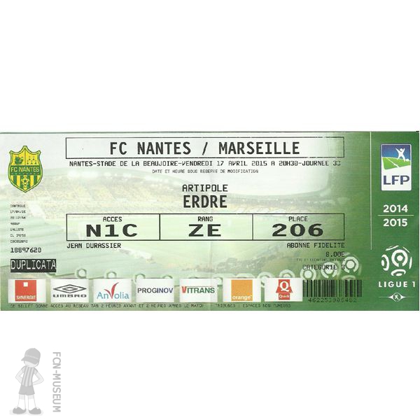2014-15 33ème j Nantes Marseille