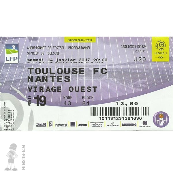 2016-17 20ème j Toulouse Nantes