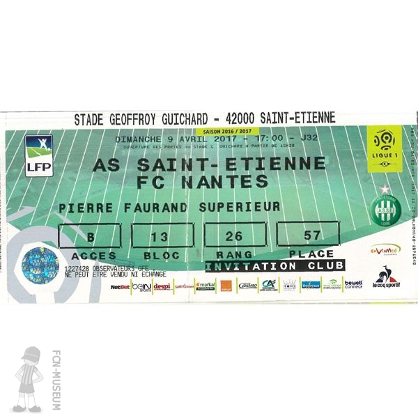 2016-17 32ème j Saint Etienne Nantes