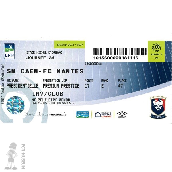 2016-17 34ème j Caen Nantes