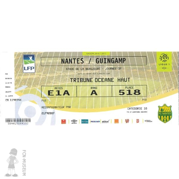 2016-17 37ème j Nantes Guingamp