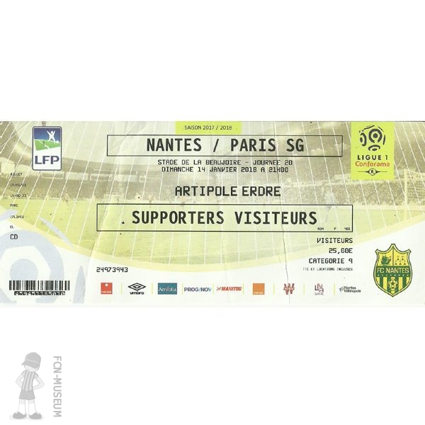2017-18 20ème j Nantes Paris SG