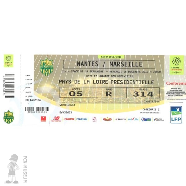 2018-19 16ème j Nantes Marseille