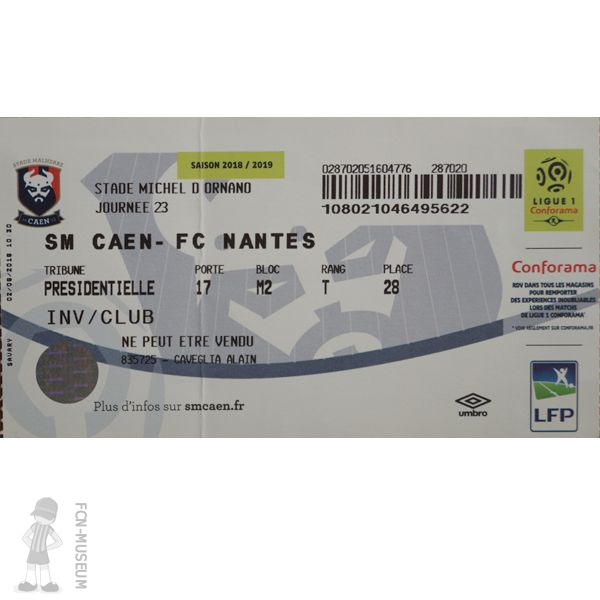 2018-19 23ème j Caen Nantes